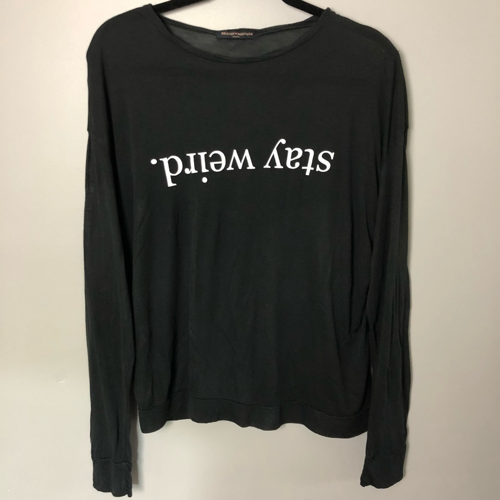 Stay Weird. Long Sleeve Shirt Brandy Melville thin - Picture 1 of 3